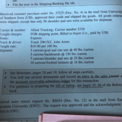 Received customer purchase order no 37225