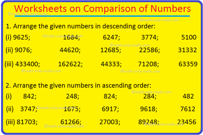 Comparing and ordering real numbers worksheet answer key